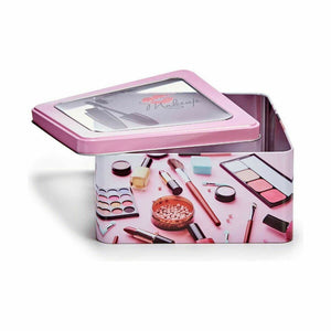 Säilytyslaatikko kannella Meikki Pinkki Tina 18 x 8,5 x 18 cm (18 osaa)